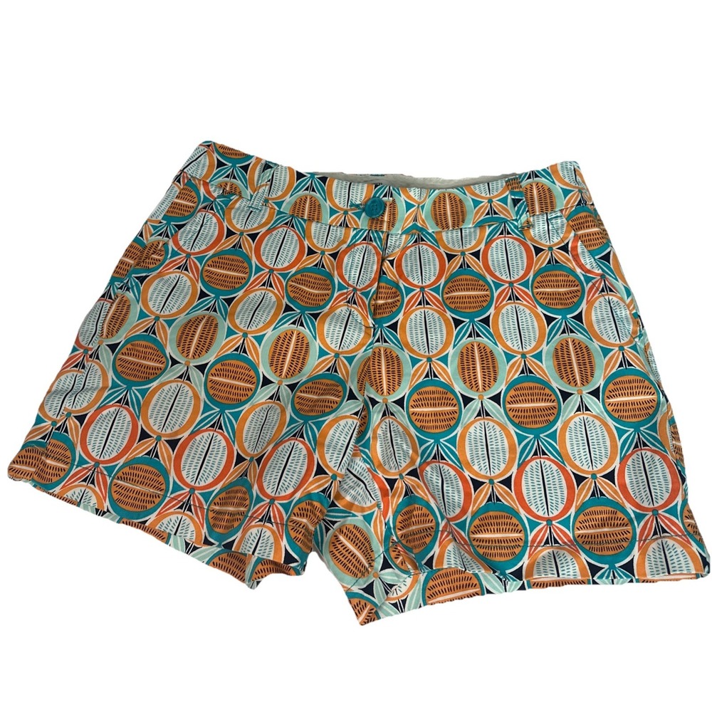 Crown And Ivy Woman's Shorts Orange And Turquoise Size 4